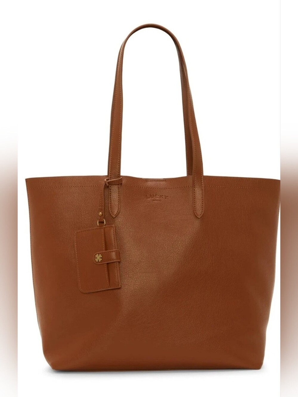 Authentic Lucky Brand  judy Veagan Leather Tote Rust Brown Color